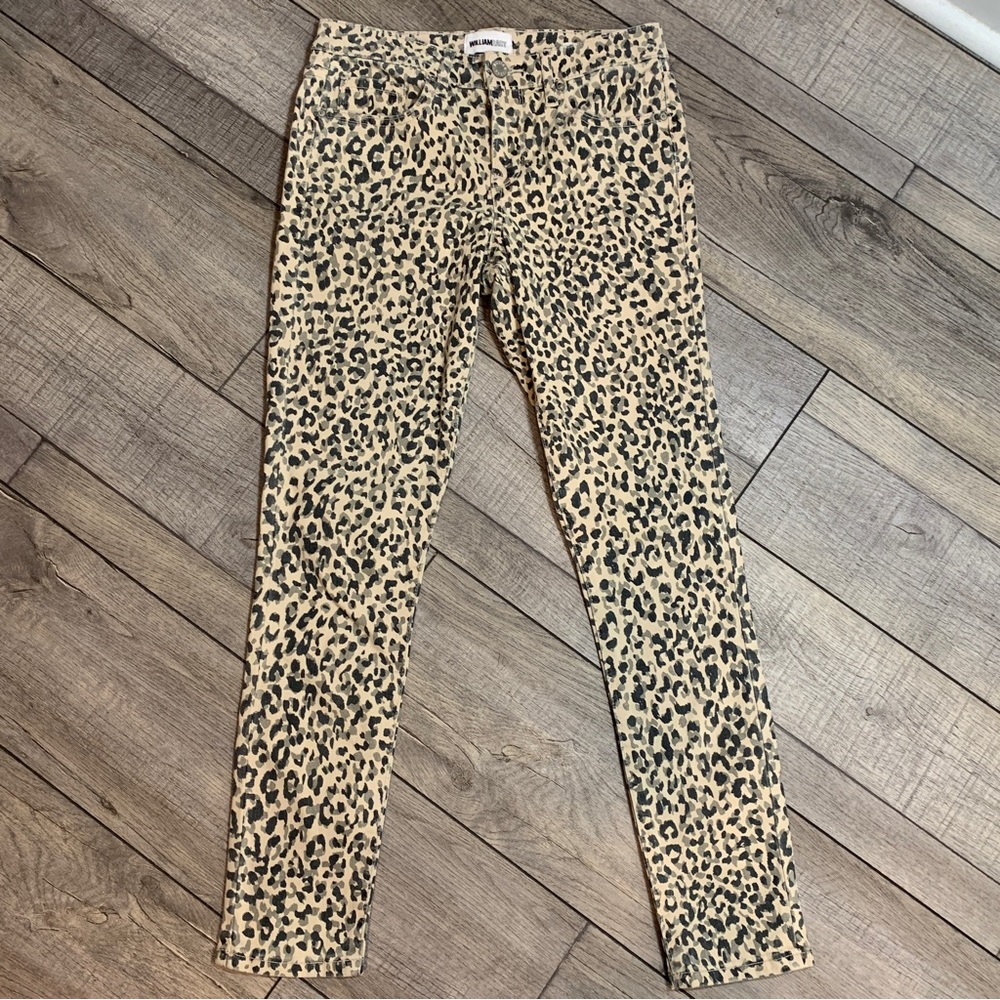William Rast Cheetah Print Perfect Ankle Skinny Stretch Jeans